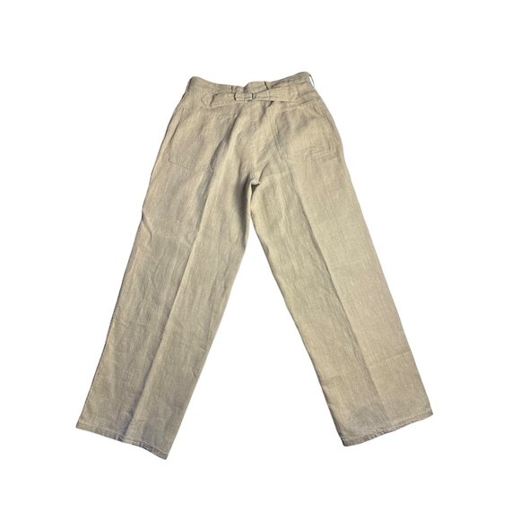 Vintage Polo Ralph Lauren 100% Linen Buckle-Back Trousers Mens 32/30 Relaxed Fit